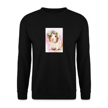 Buntes Meerschweinchen - Unisex Pullover - Schwarz - Vorne - Alina (178cm) & Michal (187cm)