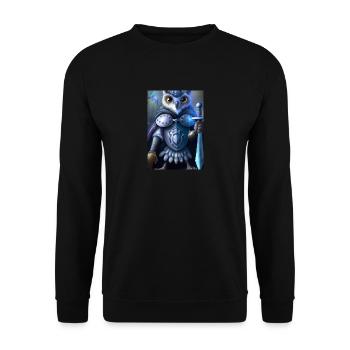 Ritter Eule - Unisex Pullover - Schwarz - Vorne - Alina (178cm) & Michal (187cm)