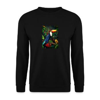 Dschungel-Tukan - Unisex Pullover - Schwarz - Vorne - Alina (178cm) & Michal (187cm)