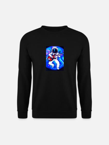 Astronaut spielt Gitarre - Unisex Pullover - Schwarz