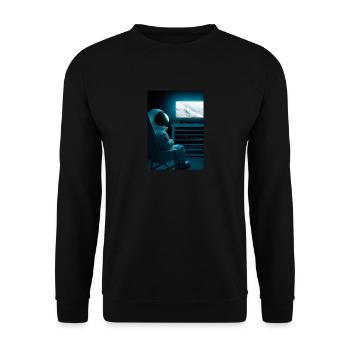 Astronaut sieht fern - Unisex Pullover - Schwarz - Vorne - Alina (178cm) & Michal (187cm)