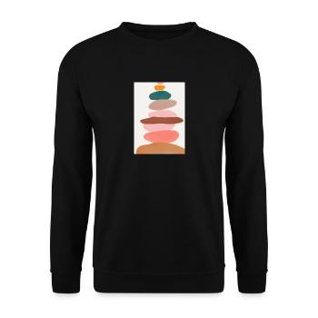 Ausgleichende Steine - Unisex Pullover - Schwarz - Vorne - Alina (178cm) & Michal (187cm)