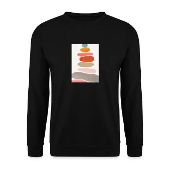 Ausgleichende Steine - Unisex Pullover - Schwarz - Vorne - Alina (178cm) & Michal (187cm)