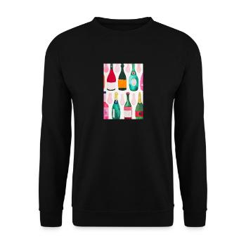 Flaschen-Muster-Malerei - Unisex Pullover - Schwarz - Vorne - Alina (178cm) & Michal (187cm)