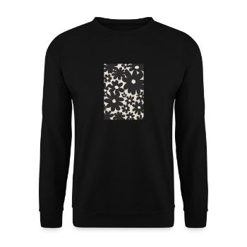Schwarze Blumen-Muster - Unisex Pullover - Schwarz - Vorne - Alina (178cm) & Michal (187cm)