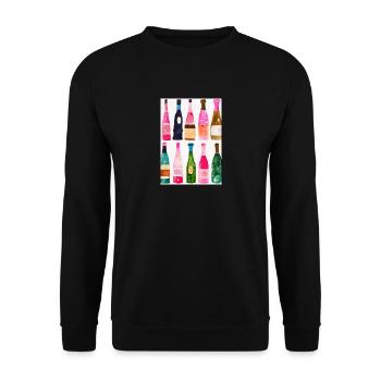 Flaschen-Muster-Malerei - Unisex Pullover - Schwarz - Vorne - Alina (178cm) & Michal (187cm)