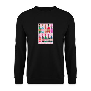 Flaschen-Muster-Malerei - Unisex Pullover - Schwarz - Vorne - Alina (178cm) & Michal (187cm)