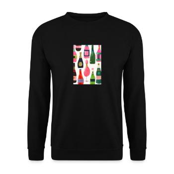Flaschen-Muster-Malerei - Unisex Pullover - Schwarz - Vorne - Alina (178cm) & Michal (187cm)