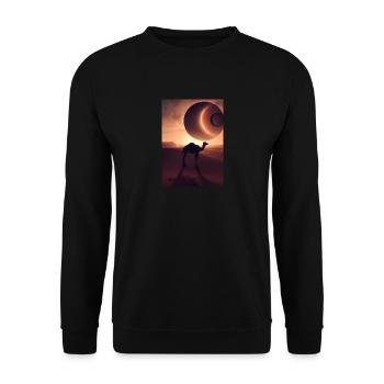 Kamel Wüstenplanet - Unisex Pullover - Schwarz - Vorne - Alina (178cm) & Michal (187cm)