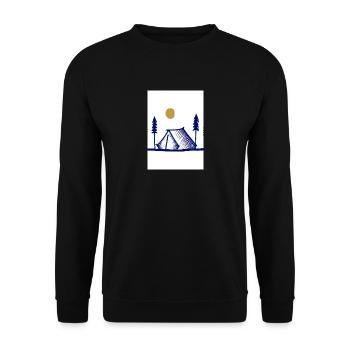 Camping-Zelt - Unisex Pullover - Schwarz - Vorne - Alina (178cm) & Michal (187cm)