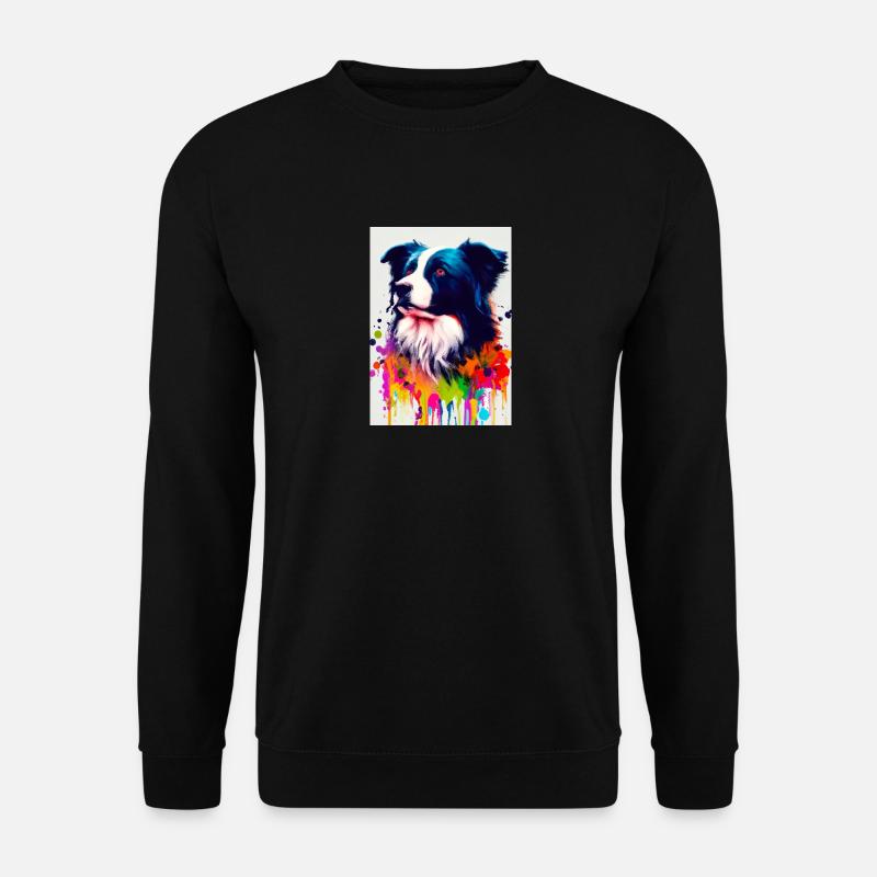 Bunter Border Collie - Unisex Pullover - Schwarz
