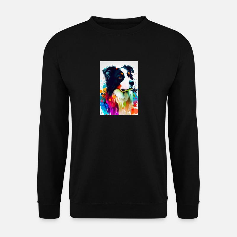 Bunter Border Collie - Unisex Pullover - Schwarz