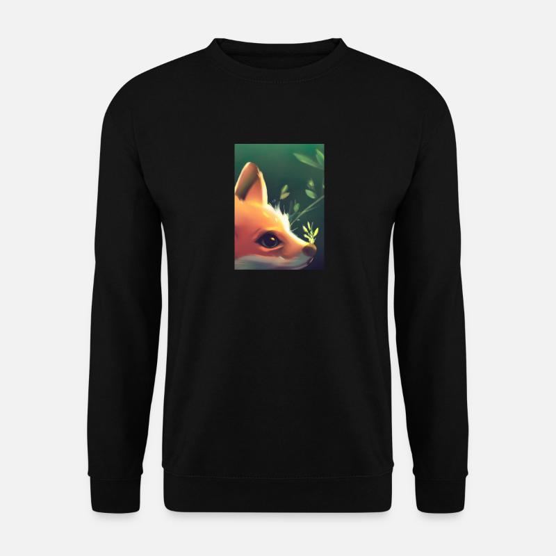 Niedliche Fuchs-Malerei - Unisex Pullover - Schwarz