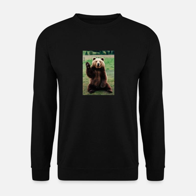 Niedlicher Hallo-Bär - Unisex Pullover - Schwarz