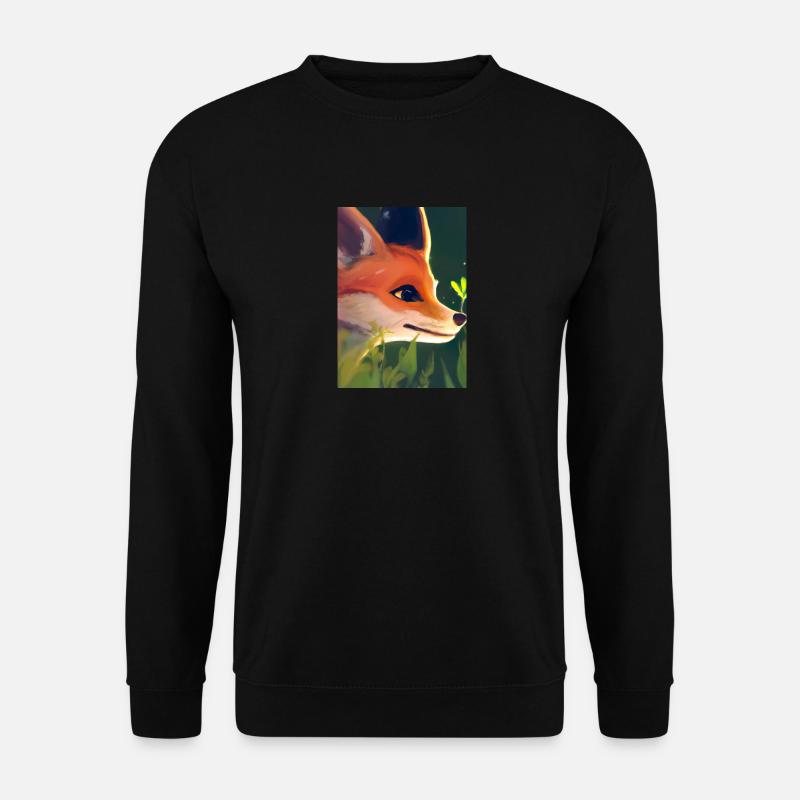 Niedliche Fuchs-Malerei - Unisex Pullover - Schwarz