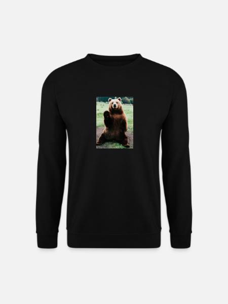 Niedlicher Hallo-Bär - Unisex Pullover - Schwarz