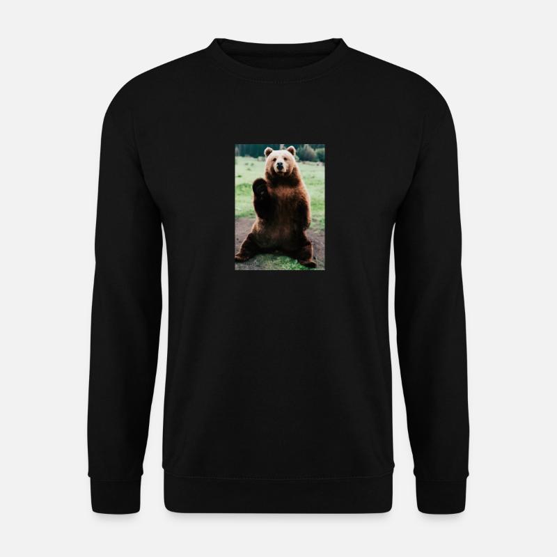 Niedlicher Hallo-Bär - Unisex Pullover - Schwarz