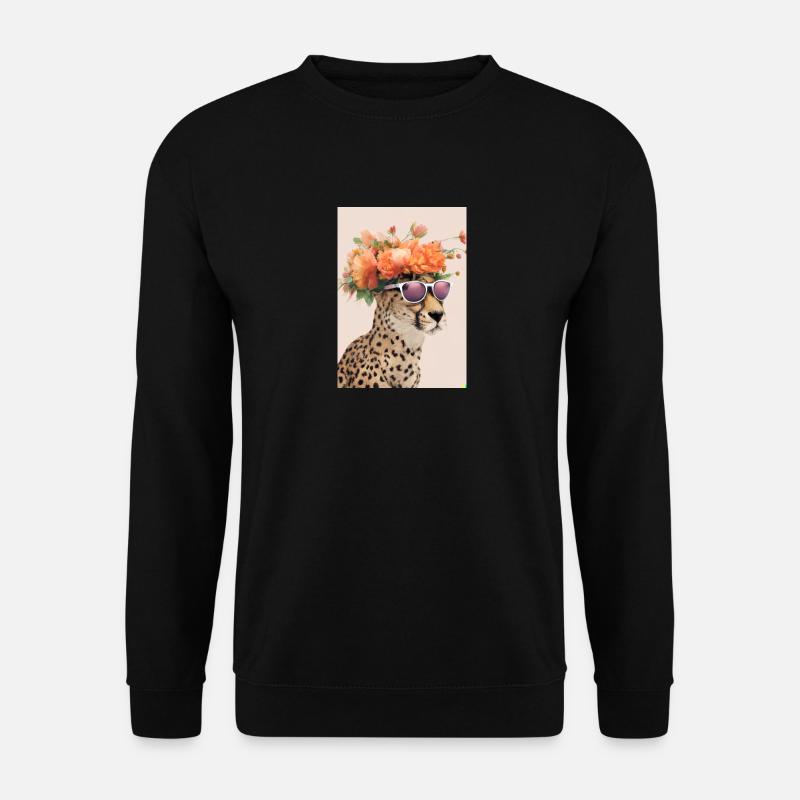 Blumenmode Löwe - Unisex Pullover - Schwarz