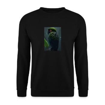 Grüner Dschungelvogel - Unisex Pullover - Schwarz - Vorne - Alina (178cm) & Michal (187cm)