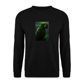 Grüner Dschungelvogel - Unisex Pullover - Schwarz - Vorne - Alina (178cm) & Michal (187cm)