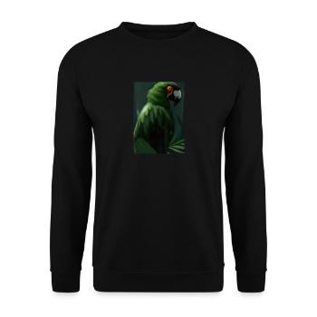 Grüner Dschungelvogel - Unisex Pullover - Schwarz - Vorne - Alina (178cm) & Michal (187cm)
