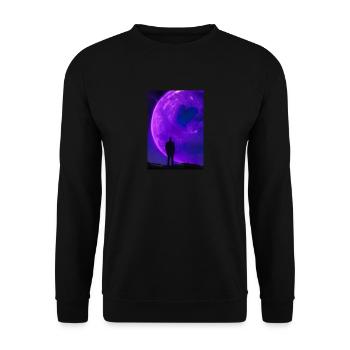 Der Mensch schaut auf den Planeten - Unisex Pullover - Schwarz - Vorne - Alina (178cm) & Michal (187cm)