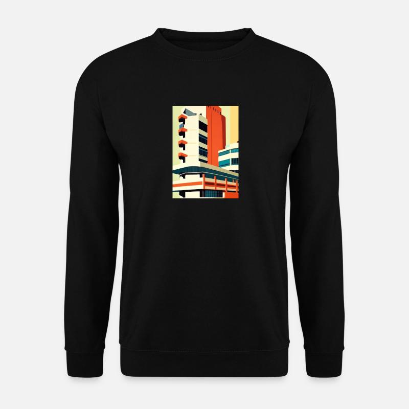 Minimalistisches Stadthaus - Unisex Pullover - Schwarz