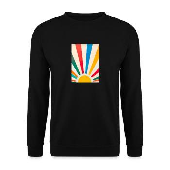 Minimalistische Sonne - Unisex Pullover - Schwarz - Vorne - Alina (178cm) & Michal (187cm)