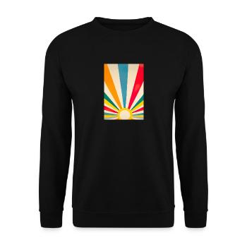 Minimalistische Sonne - Unisex Pullover - Schwarz - Vorne - Alina (178cm) & Michal (187cm)