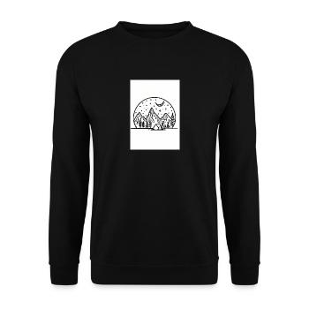 Nacht Camping Malerei - Unisex Pullover - Schwarz - Vorne - Alina (178cm) & Michal (187cm)