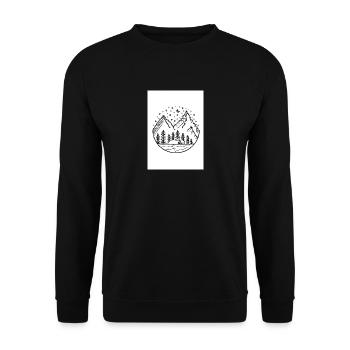Nacht Camping Malerei - Unisex Pullover - Schwarz - Vorne - Alina (178cm) & Michal (187cm)
