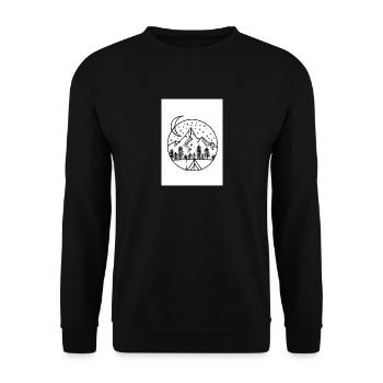 Nacht Camping Malerei - Unisex Pullover - Schwarz - Vorne - Alina (178cm) & Michal (187cm)