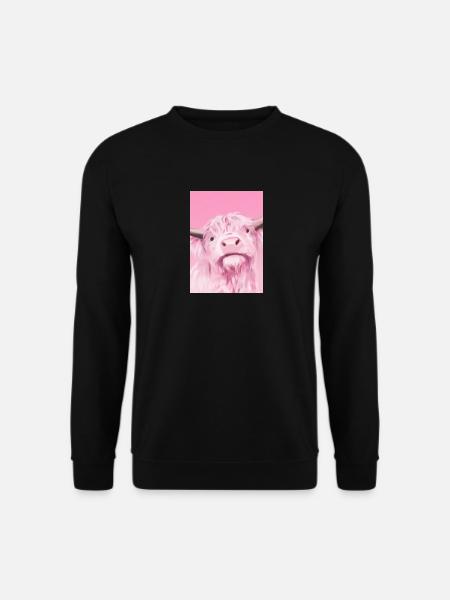 Rosa Kuh - Unisex Pullover - Schwarz