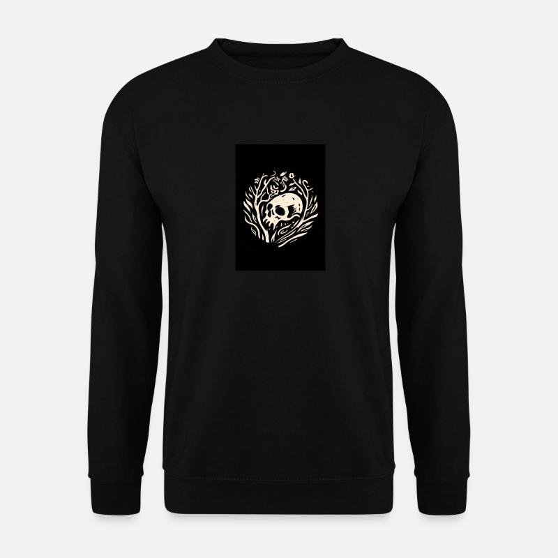 Schädel in Pflanzen - Unisex Pullover - Schwarz