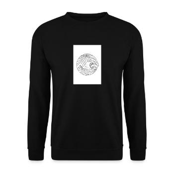 Welle und Sonne - Unisex Pullover - Schwarz - Vorne - Alina (178cm) & Michal (187cm)