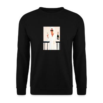 Frauen Weinbad - Unisex Pullover - Schwarz - Vorne - Alina (178cm) & Michal (187cm)