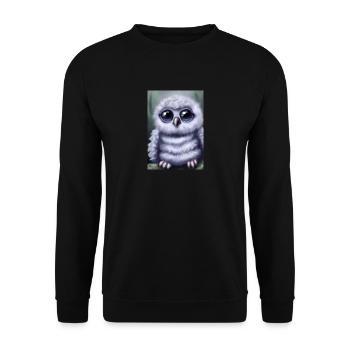 Baby-Kauz - Unisex Pullover - Schwarz - Vorne - Alina (178cm) & Michal (187cm)
