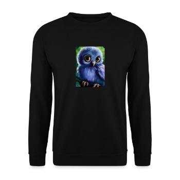 Baby-Kauz - Unisex Pullover - Schwarz - Vorne - Alina (178cm) & Michal (187cm)
