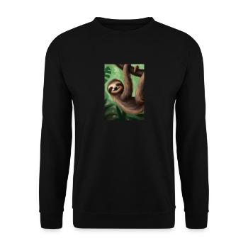 Baby-Faultier - Unisex Pullover - Schwarz - Vorne - Alina (178cm) & Michal (187cm)