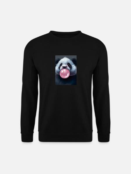 Kaugummi-Panda - Unisex Pullover - Schwarz