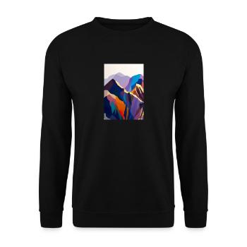 Bunte Berge - Unisex Pullover - Schwarz - Vorne - Alina (178cm) & Michal (187cm)