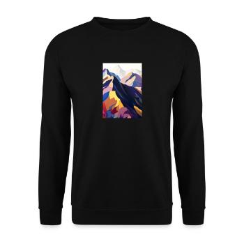Bunte Berge - Unisex Pullover - Schwarz - Vorne - Alina (178cm) & Michal (187cm)