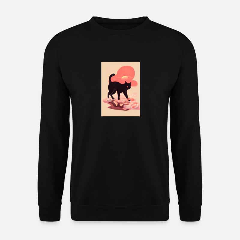 Niedliche schwarze Katze - Unisex Pullover - Schwarz