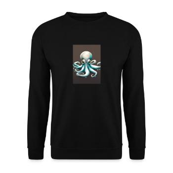 Niedlicher Oktopus - Unisex Pullover - Schwarz - Vorne - Alina (178cm) & Michal (187cm)