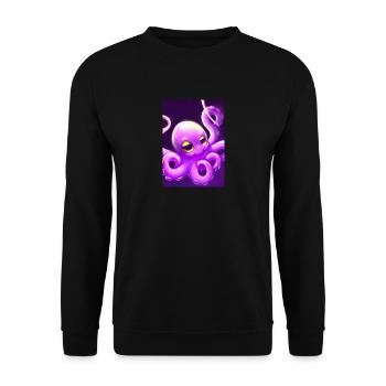 Niedlicher Oktopus - Unisex Pullover - Schwarz - Vorne - Alina (178cm) & Michal (187cm)