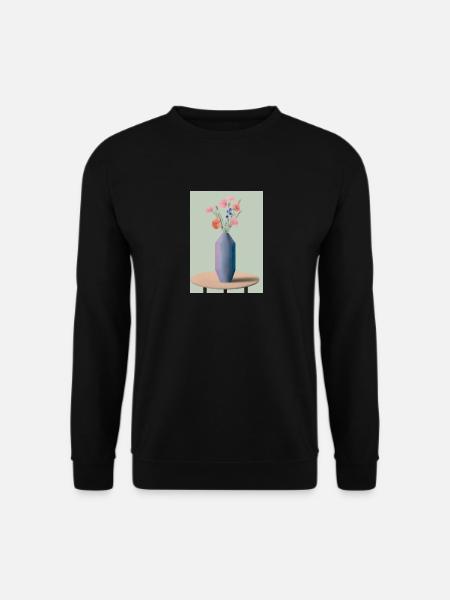 Fancy Blumen Vase - Unisex Pullover - Schwarz