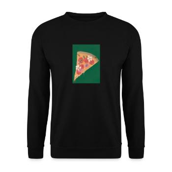 Blümchen-Pizza - Unisex Pullover - Schwarz - Vorne - Alina (178cm) & Michal (187cm)