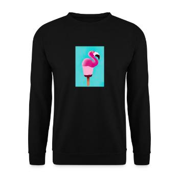 Flamingo-Eiscreme - Unisex Pullover - Schwarz - Vorne - Alina (178cm) & Michal (187cm)