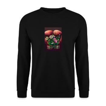 Blumen-Boxen - Unisex Pullover - Schwarz - Vorne - Alina (178cm) & Michal (187cm)