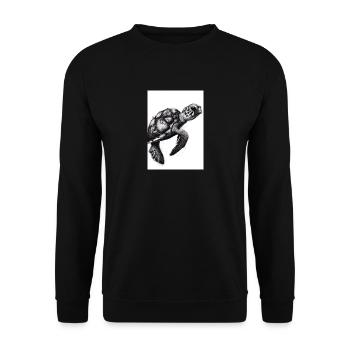 Tintenschildkröte - Unisex Pullover - Schwarz - Vorne - Alina (178cm) & Michal (187cm)
